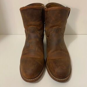 Women’s Brown Soft Leather Casual Cowgirl Ankle Boots